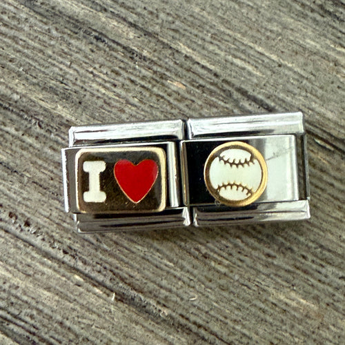 I Love Baseball Charm