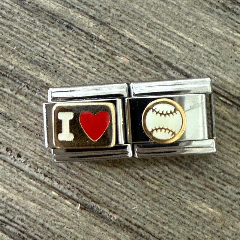 I Love Baseball Charm